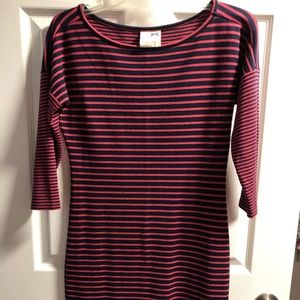 Navy and Pink Stripe Dress